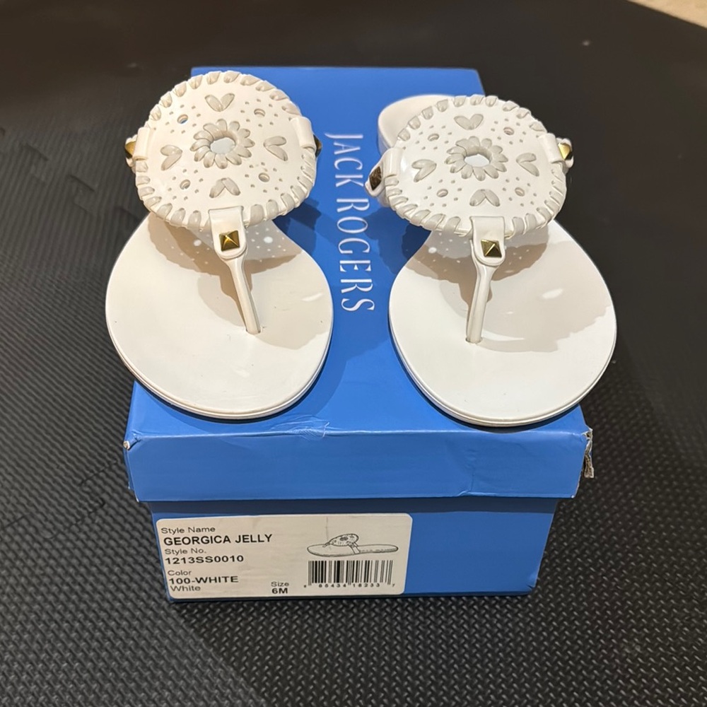 Jack Rogers White Georgica Jelly Sandals